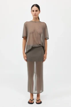 Sheer Column Skirt -|St. Agni Fashion