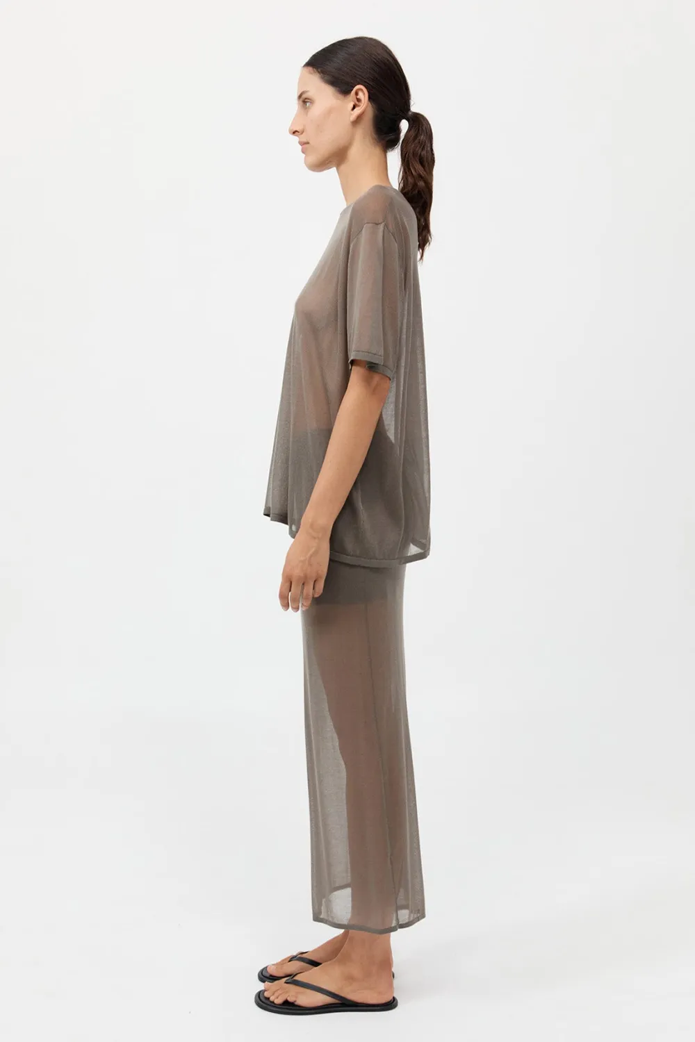 Sheer Column Skirt -|St. Agni Fashion