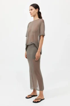 Sheer Column Skirt -|St. Agni Fashion
