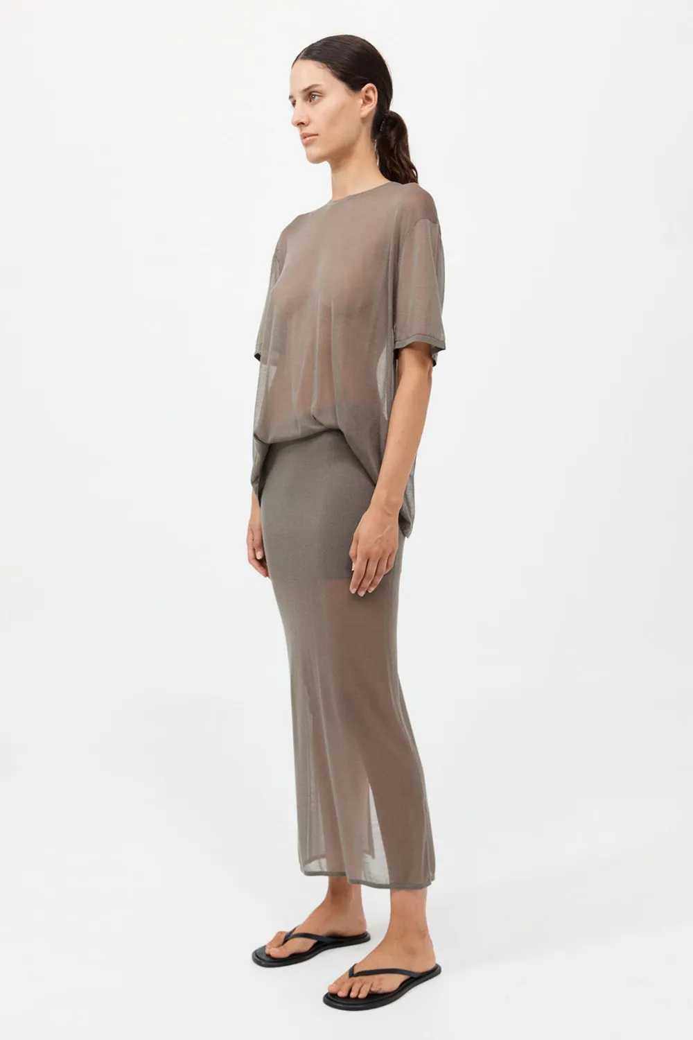 Sheer Column Skirt -|St. Agni Fashion