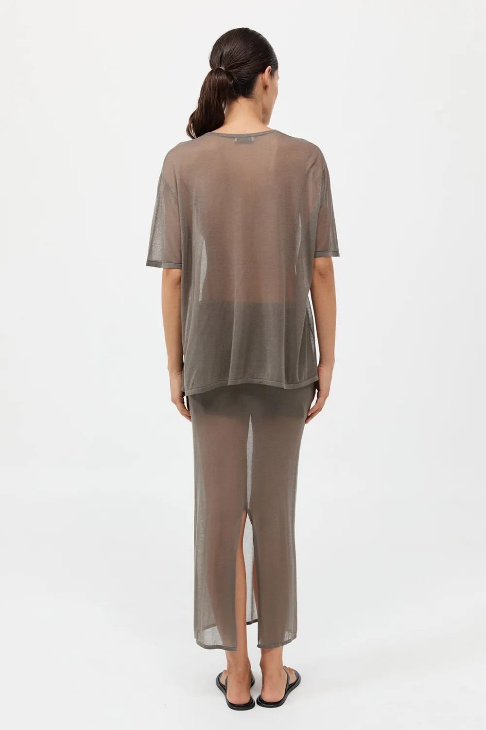 Sheer Column Skirt -|St. Agni Fashion