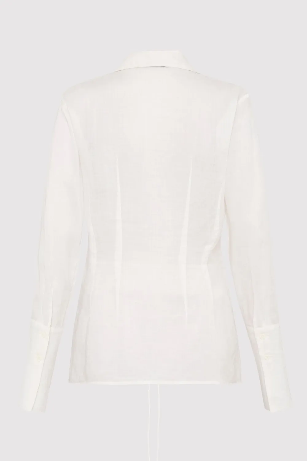 Sheer Linen Tie Top - White|St. Agni Sale