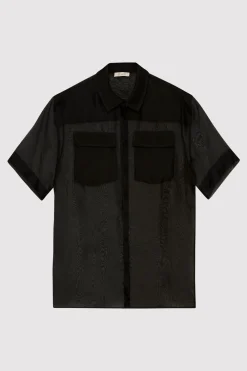 Sheer Organza Shirt - Black|St. Agni Hot