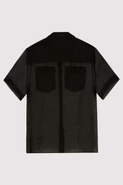 Sheer Organza Shirt - Black|St. Agni Hot