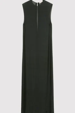 Sheer Silk Gauze Dress - Soot|St. Agni Flash Sale