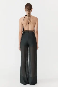 Sheer Silk Gauze Pants - Soot|St. Agni Discount