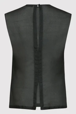 Sheer Silk Gauze Top - Soot|St. Agni Fashion