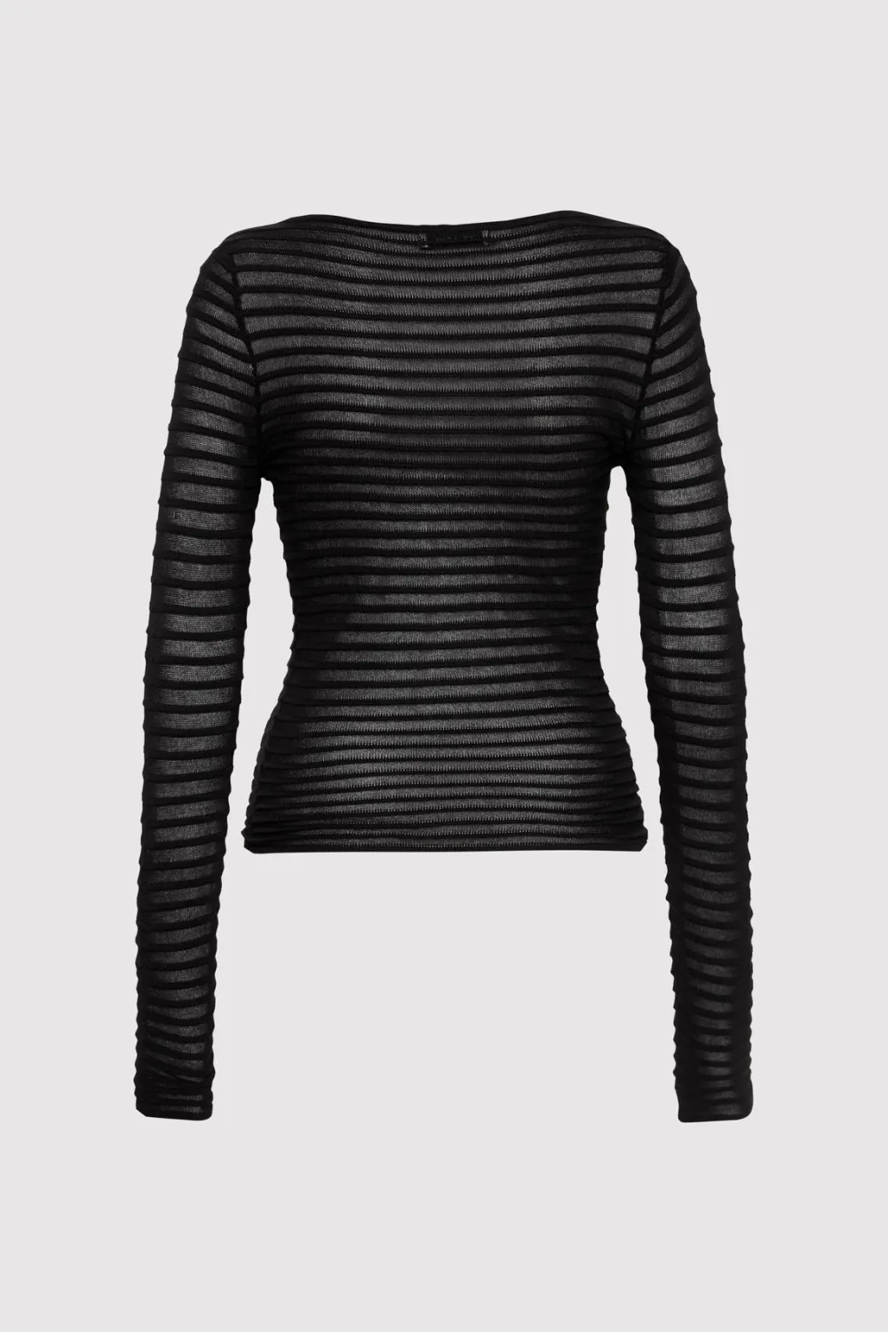 Sheer Stripe Top - Black|St. Agni Fashion