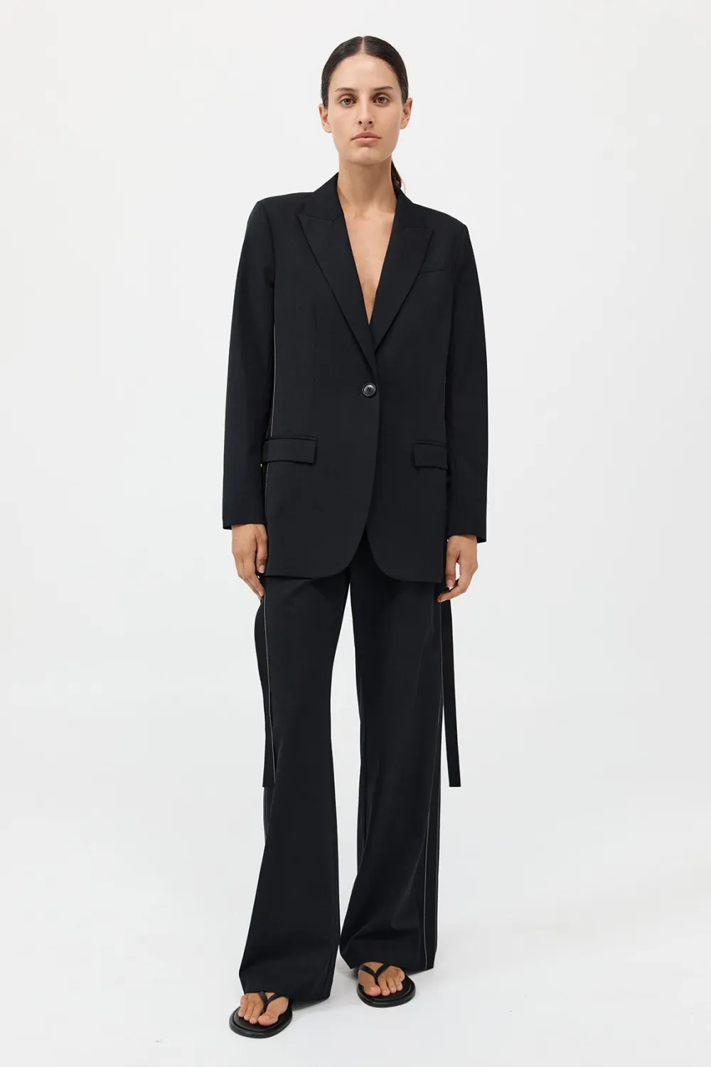 Side Stripe Blazer - Black|St. Agni Cheap