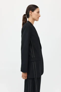 Side Stripe Blazer - Black|St. Agni Cheap