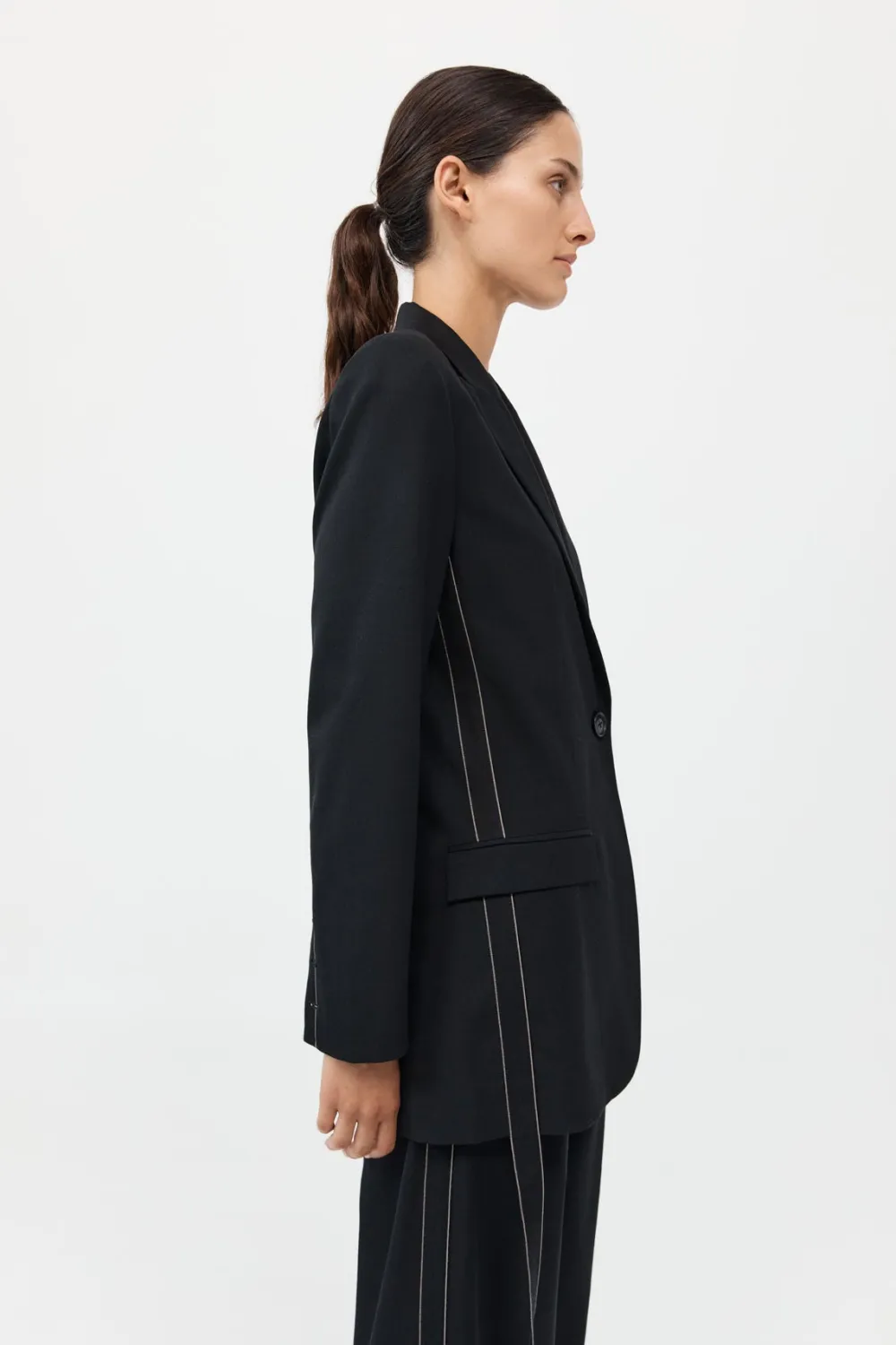 Side Stripe Blazer - Black|St. Agni Cheap
