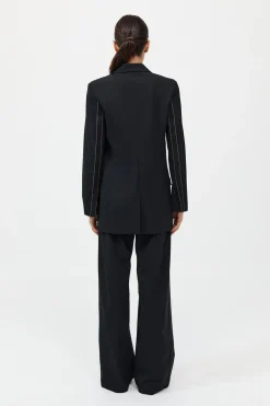 Side Stripe Blazer - Black|St. Agni Cheap