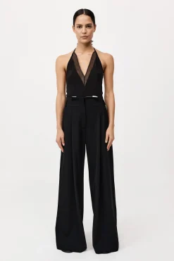 Silk Mesh Bias Top - Black|St. Agni Outlet