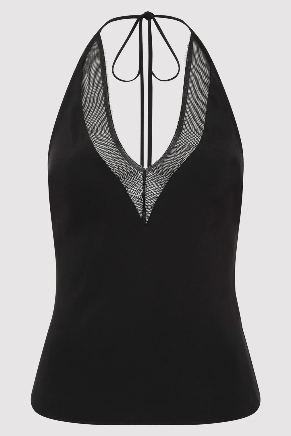 Silk Mesh Bias Top - Black|St. Agni Outlet