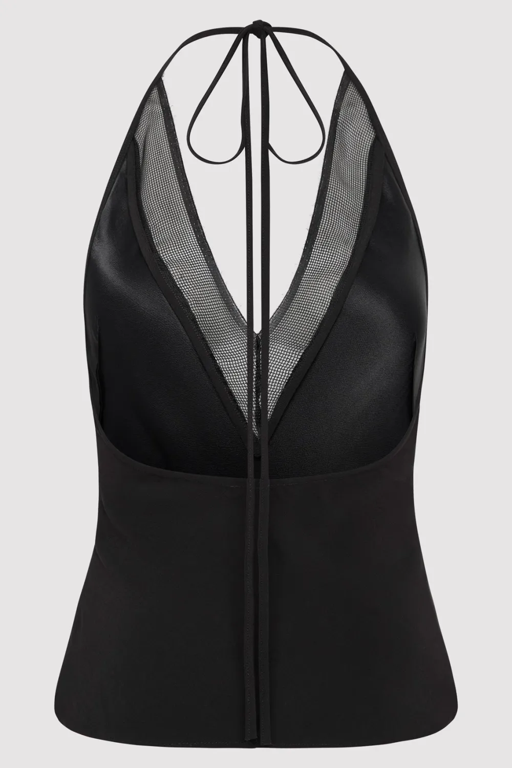 Silk Mesh Bias Top - Black|St. Agni Outlet