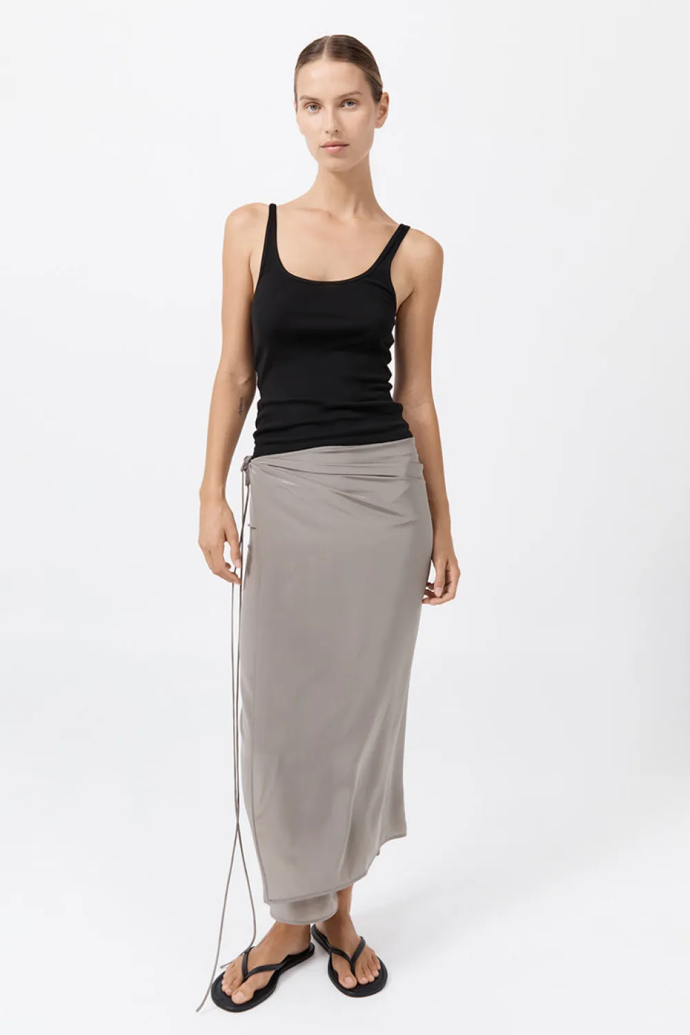 Silk Wrap Tie Skirt -|St. Agni Hot