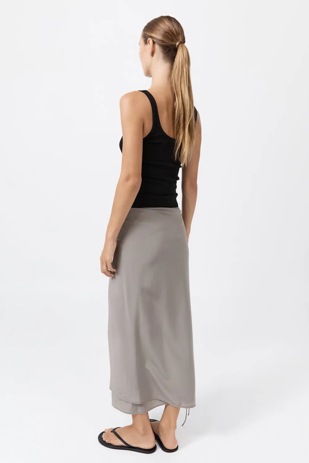 Silk Wrap Tie Skirt -|St. Agni Hot