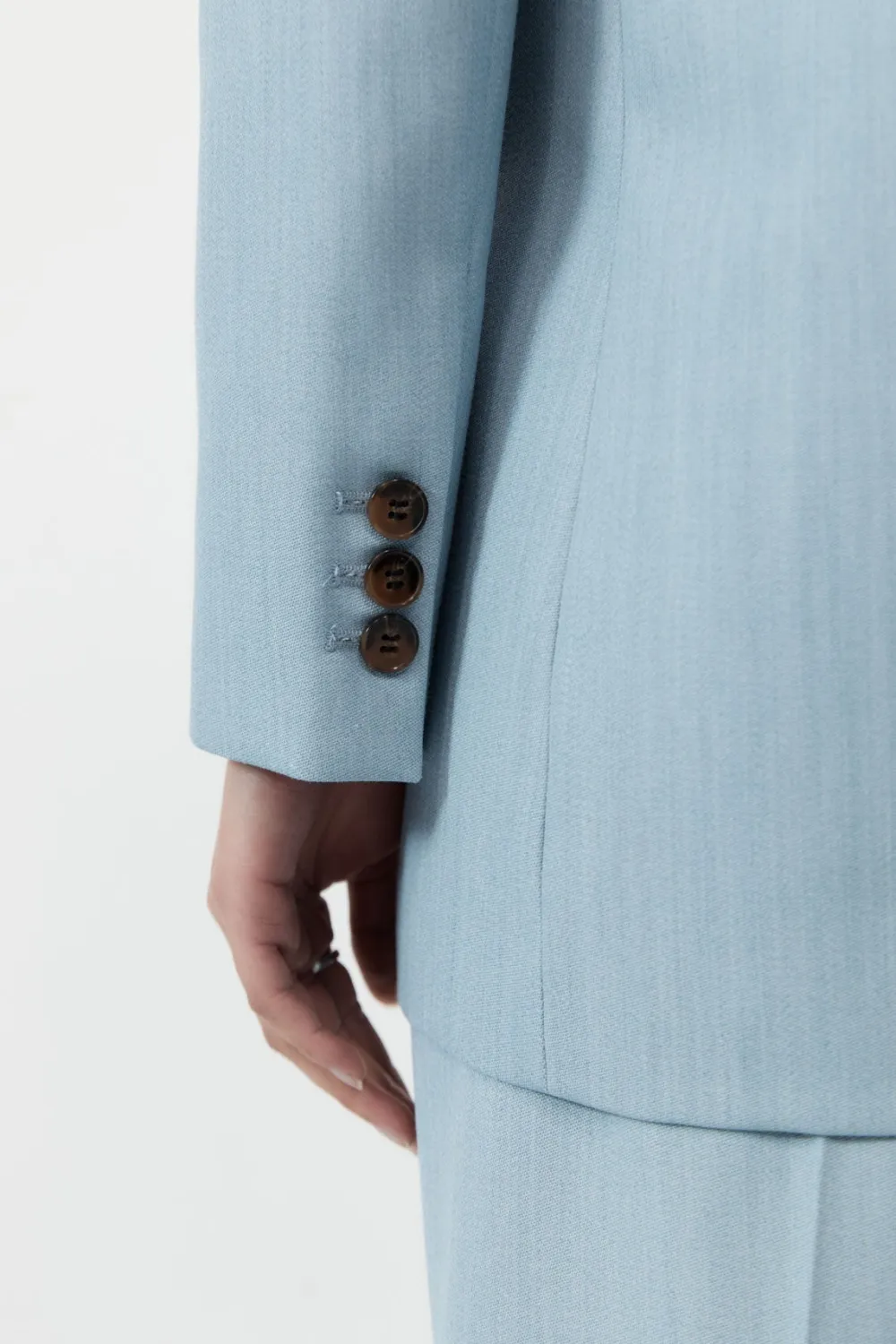 Single Button Tailored Blazer - Stone Blue|St. Agni Hot