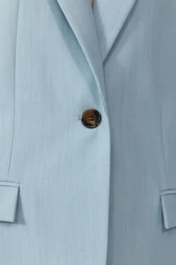 Single Button Tailored Blazer - Stone Blue|St. Agni Hot