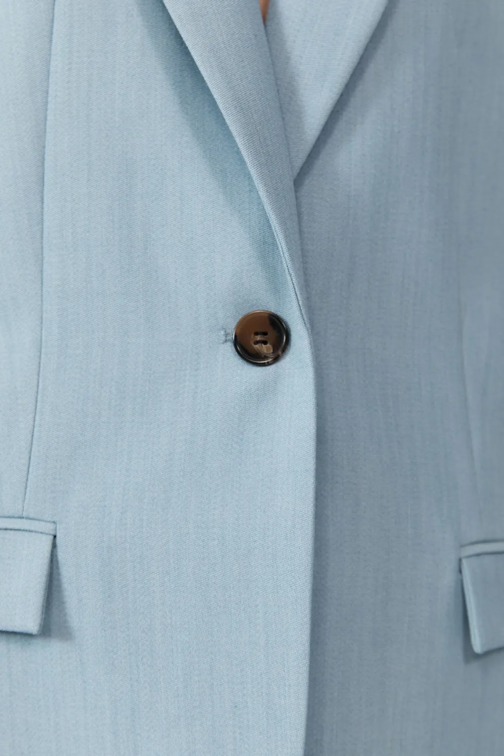 Single Button Tailored Blazer - Stone Blue|St. Agni Hot