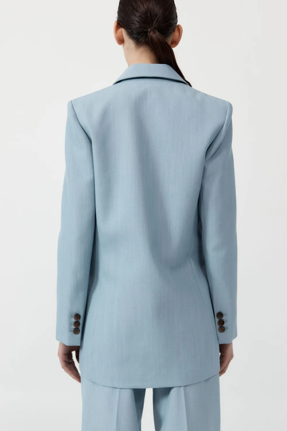 Single Button Tailored Blazer - Stone Blue|St. Agni Hot