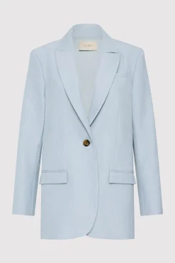Single Button Tailored Blazer - Stone Blue|St. Agni Hot