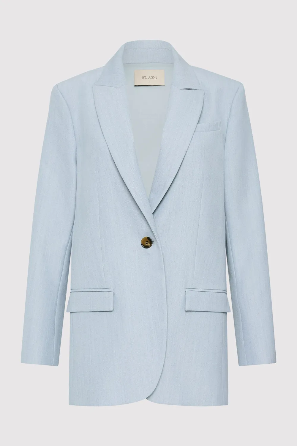 Single Button Tailored Blazer - Stone Blue|St. Agni Hot