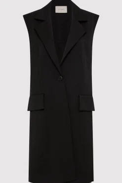 Sleeveless Tailored Blazer - Black|St. Agni Best