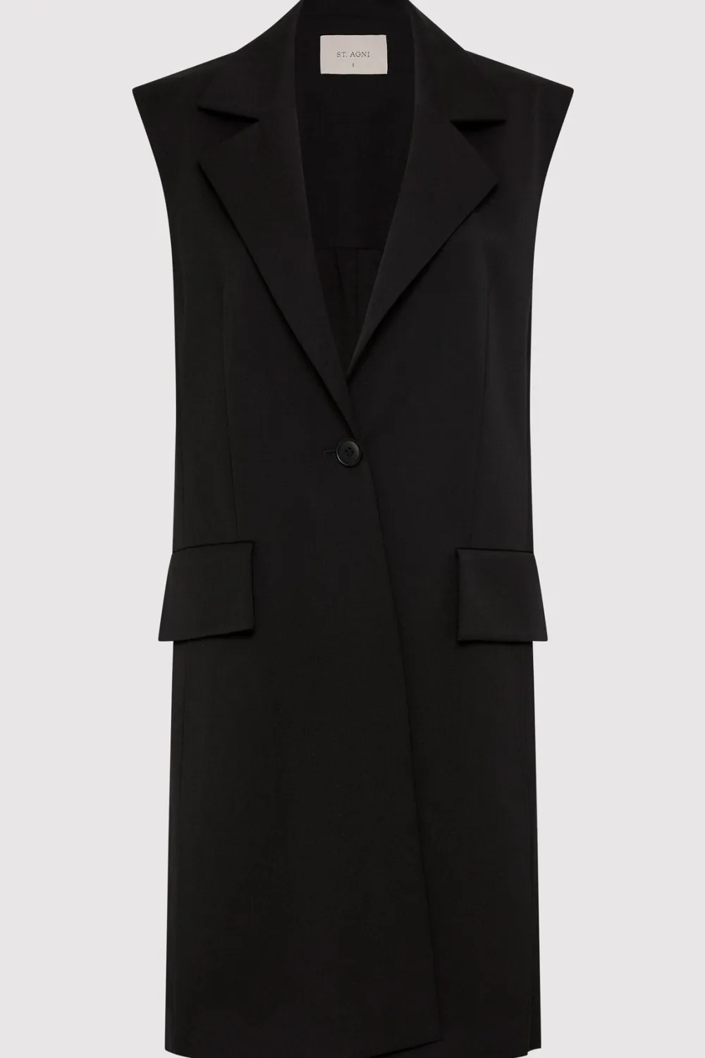 Sleeveless Tailored Blazer - Black|St. Agni Best