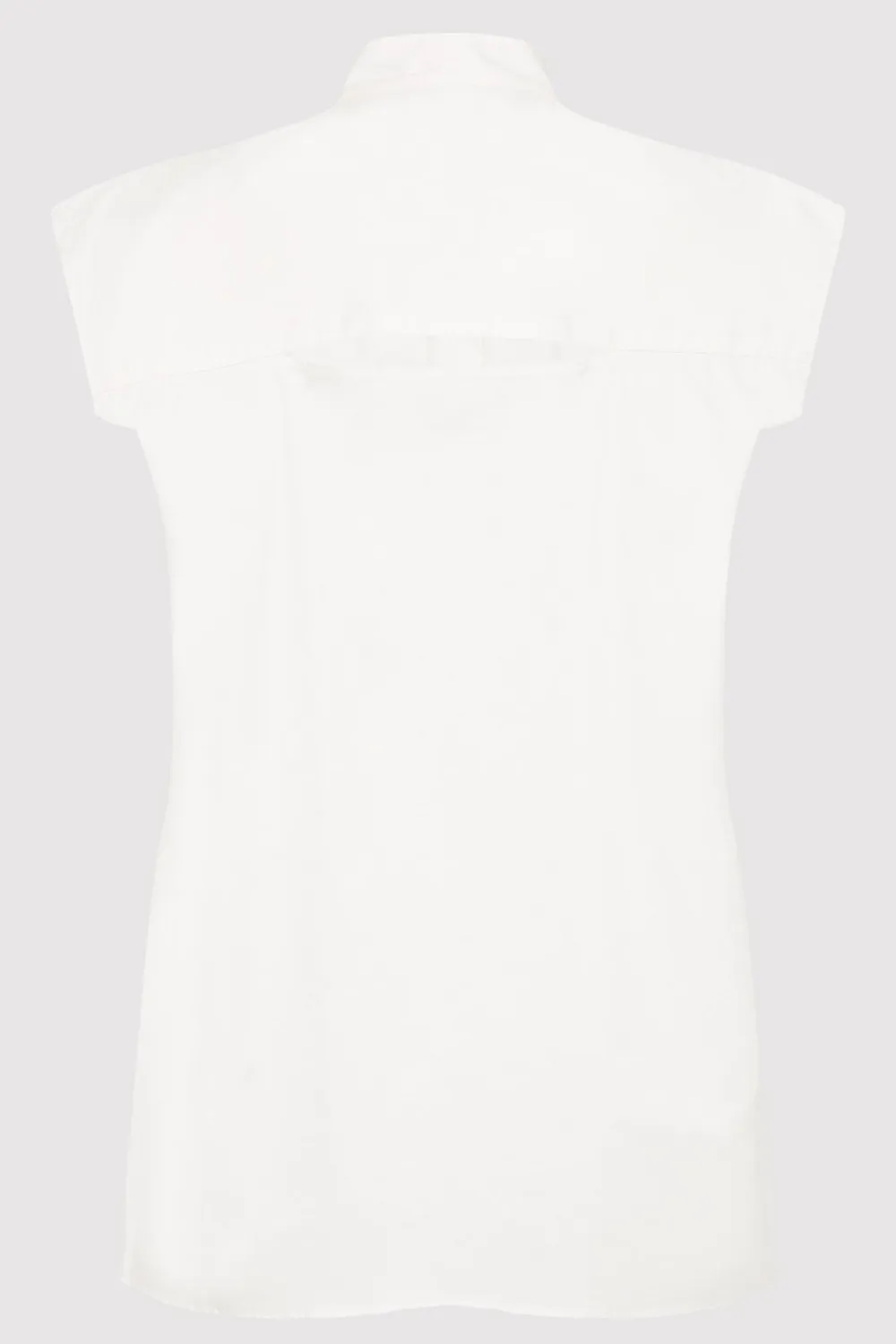 Sleeveless Tuck Detail Shirt - White|St. Agni Store
