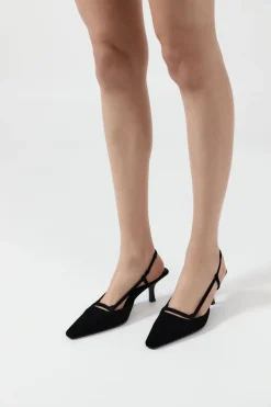 Sling Back Heel - Black|St. Agni Outlet
