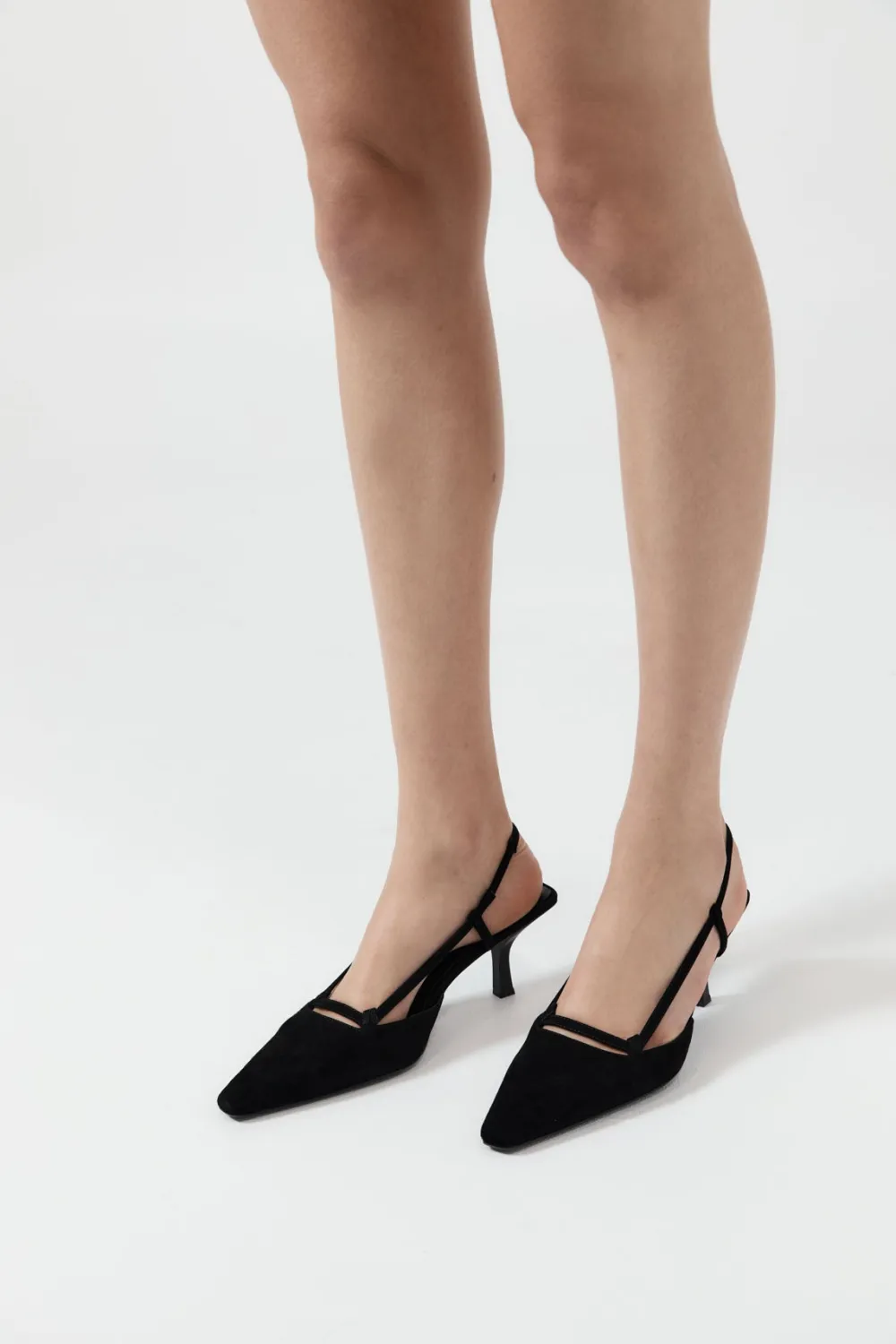 Sling Back Heel - Black|St. Agni Outlet