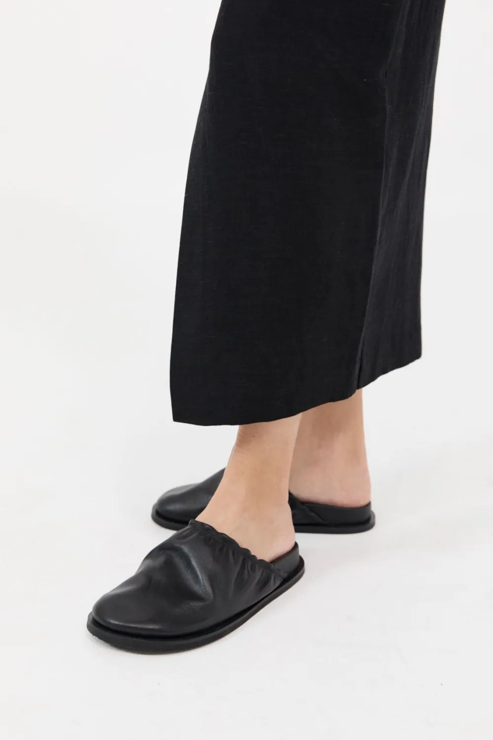 Soft Gathered Mules - Black|St. Agni Cheap
