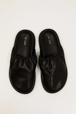 Soft Gathered Mules - Black|St. Agni Cheap