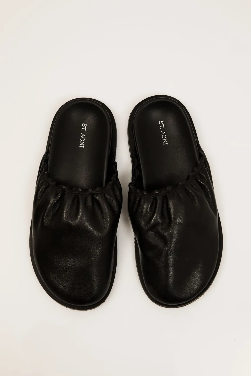 Soft Gathered Mules - Black|St. Agni Cheap