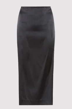Soft Silk Midi Skirt - Washed Black|St. Agni Flash Sale