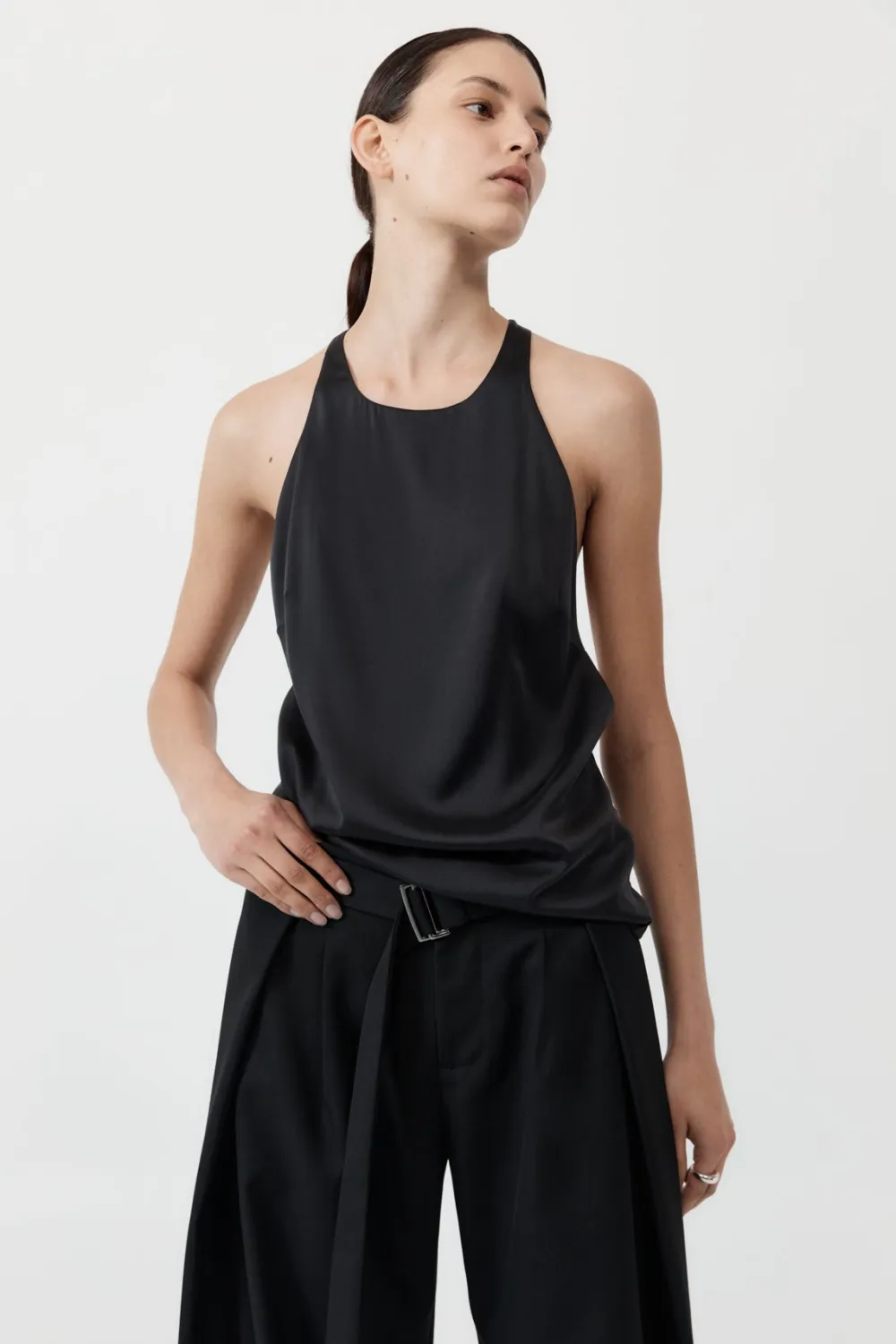 Soft Silk Suspender Top -|St. Agni Hot