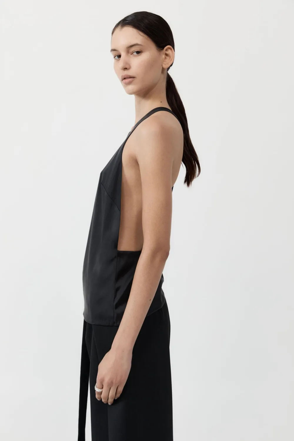 Soft Silk Suspender Top -|St. Agni Hot