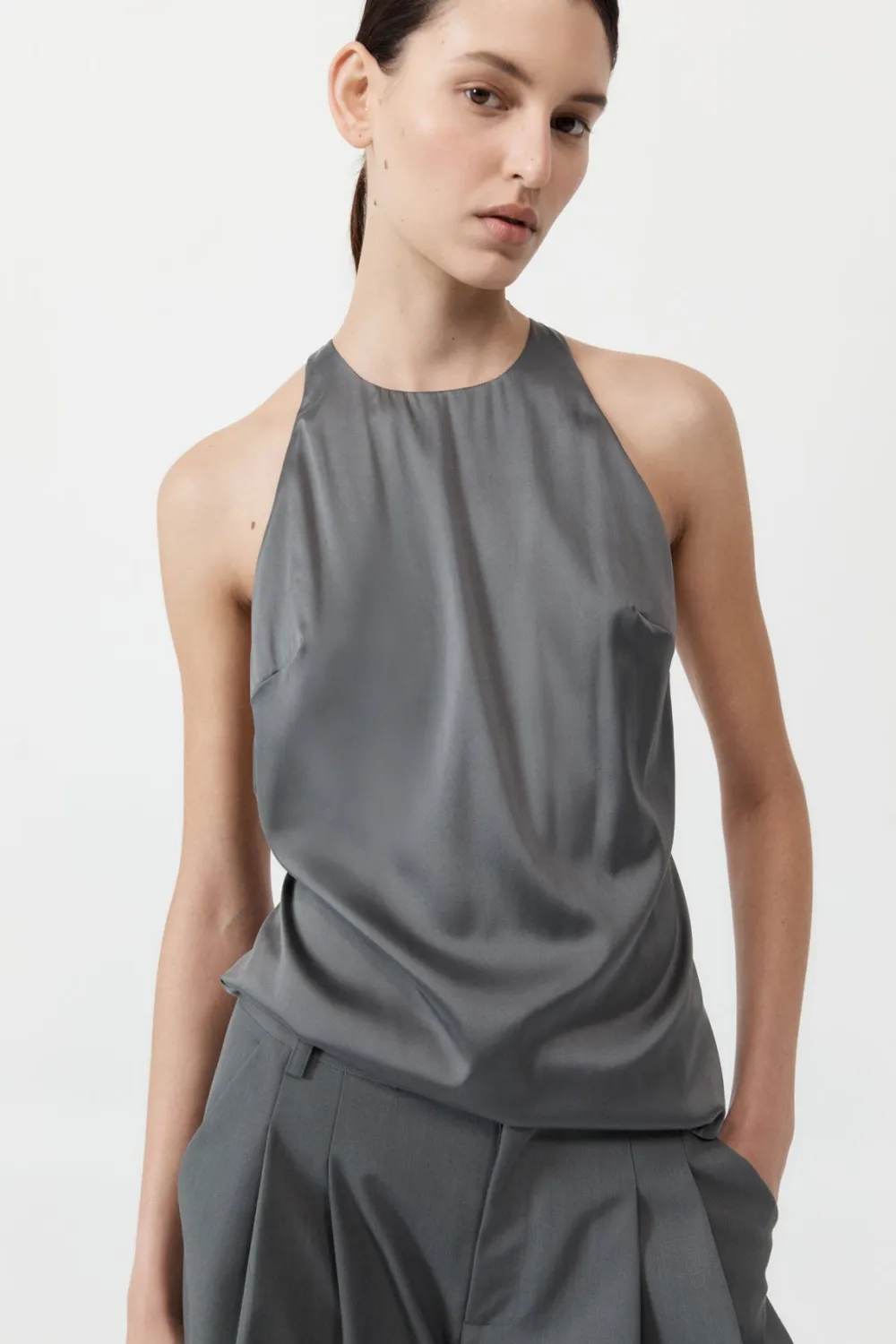 Soft Silk Suspender Top -|St. Agni Fashion