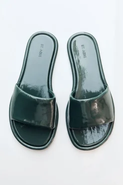 Soft Slipper - Patent Deep Green|St. Agni Outlet