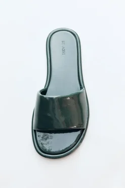 Soft Slipper - Patent Deep Green|St. Agni Outlet