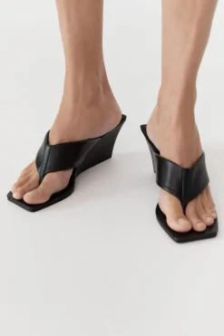 Soft Thong Wedge - Black|St. Agni Online