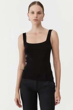 Square Neck Knit Singlet -|St. Agni Best Sale