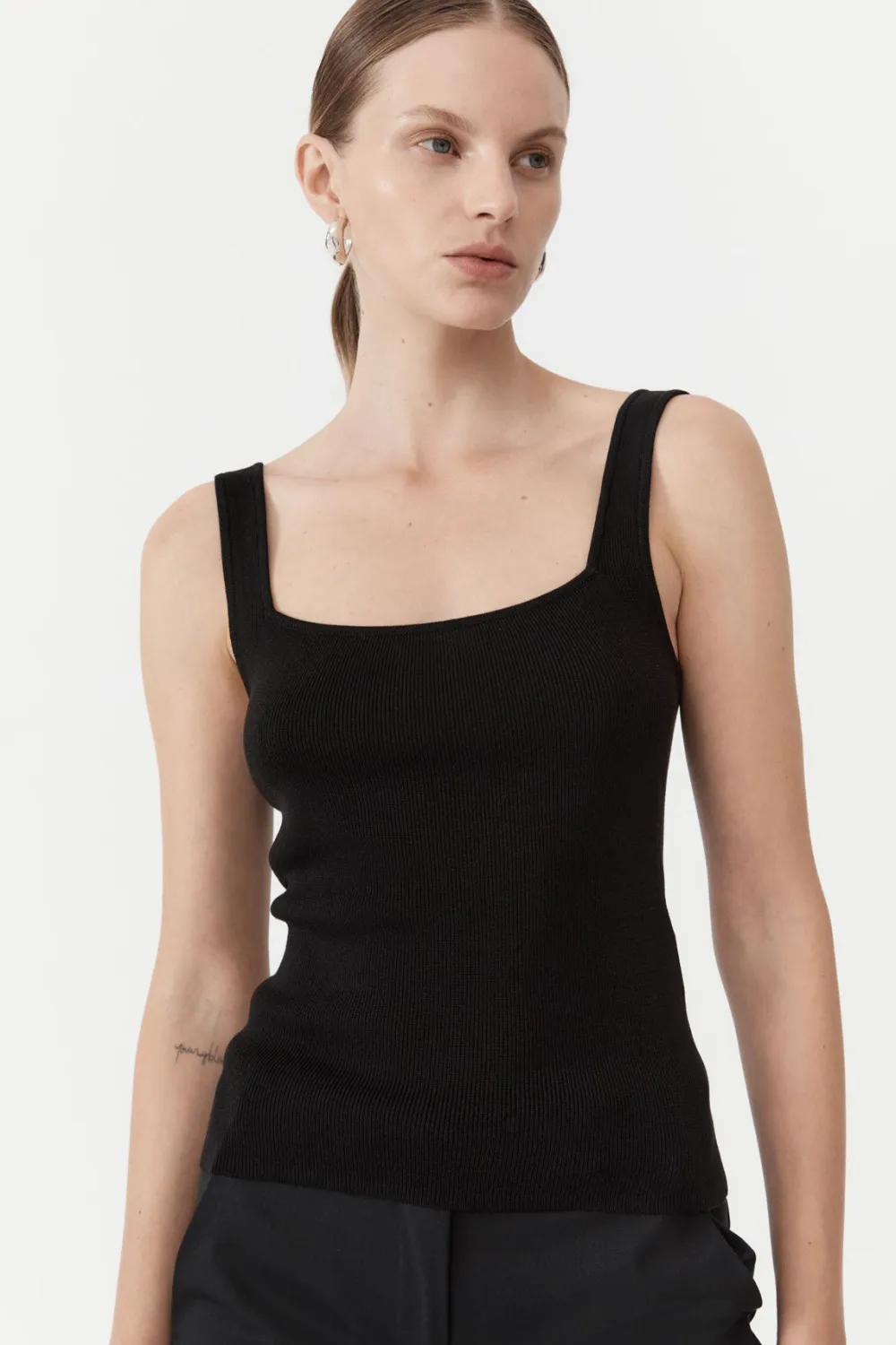 Square Neck Knit Singlet -|St. Agni Best Sale