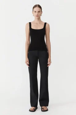 Square Neck Knit Singlet -|St. Agni Best Sale