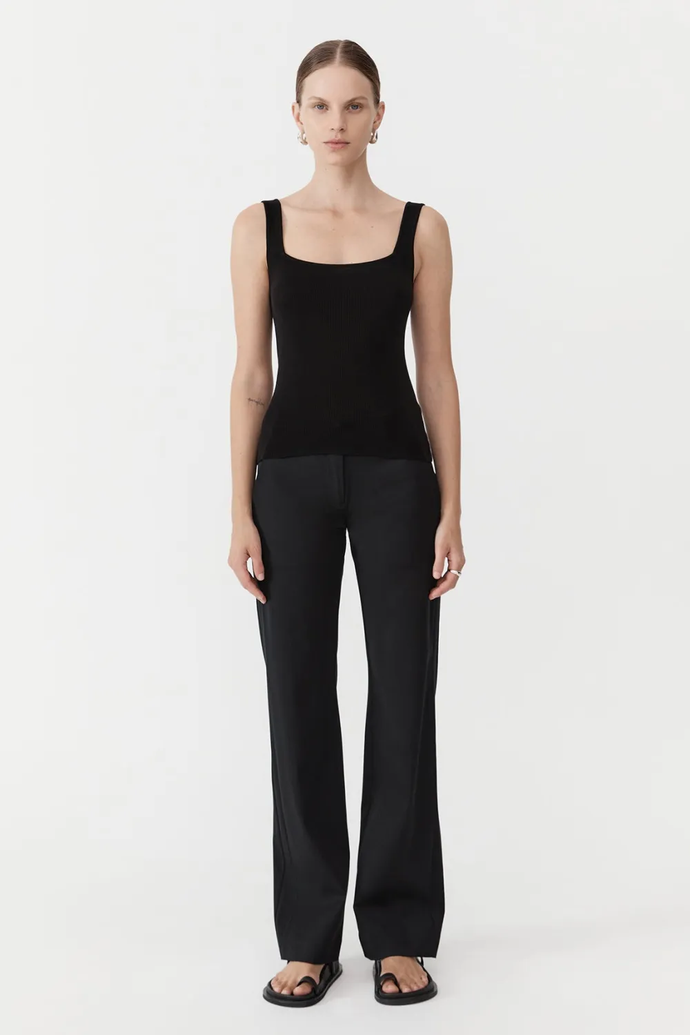Square Neck Knit Singlet -|St. Agni Best Sale