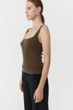 Square Neck Knit Singlet -|St. Agni Store