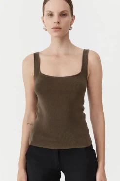 Square Neck Knit Singlet -|St. Agni Store