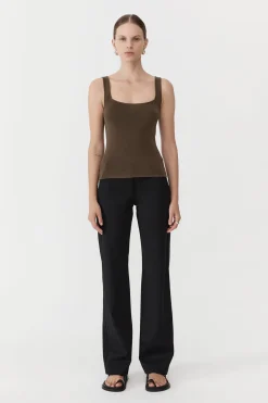 Square Neck Knit Singlet -|St. Agni Store