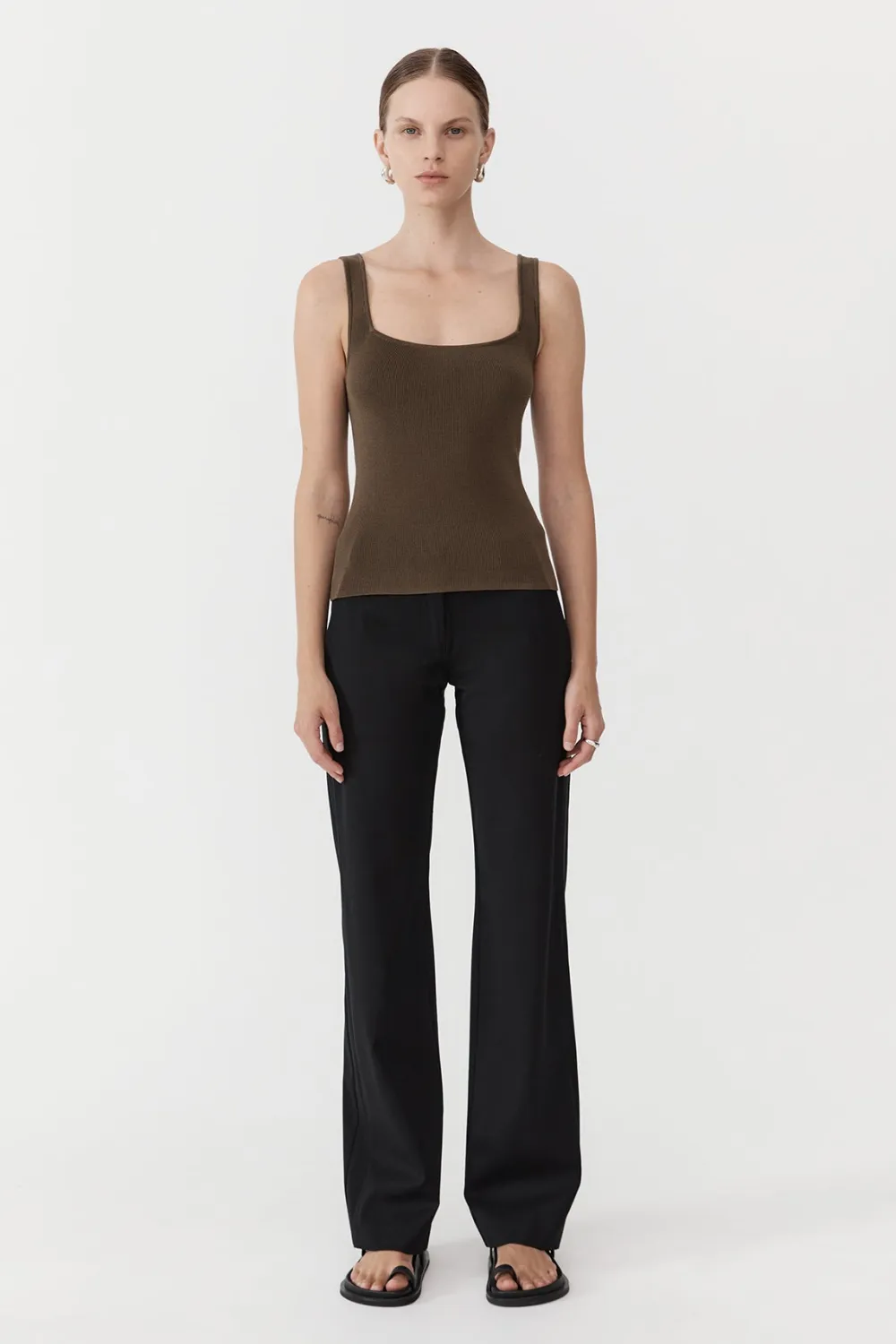 Square Neck Knit Singlet -|St. Agni Store